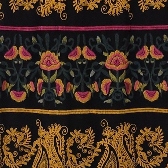 Anthropologie Jacquin Embroidered Floral and Paisley Midi Dress, Size 4 - Picture 6 of 12